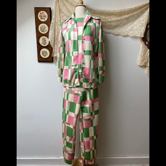 Vintage Pants - 1960’s Leslie Faye • 3 Piece Pants Suit